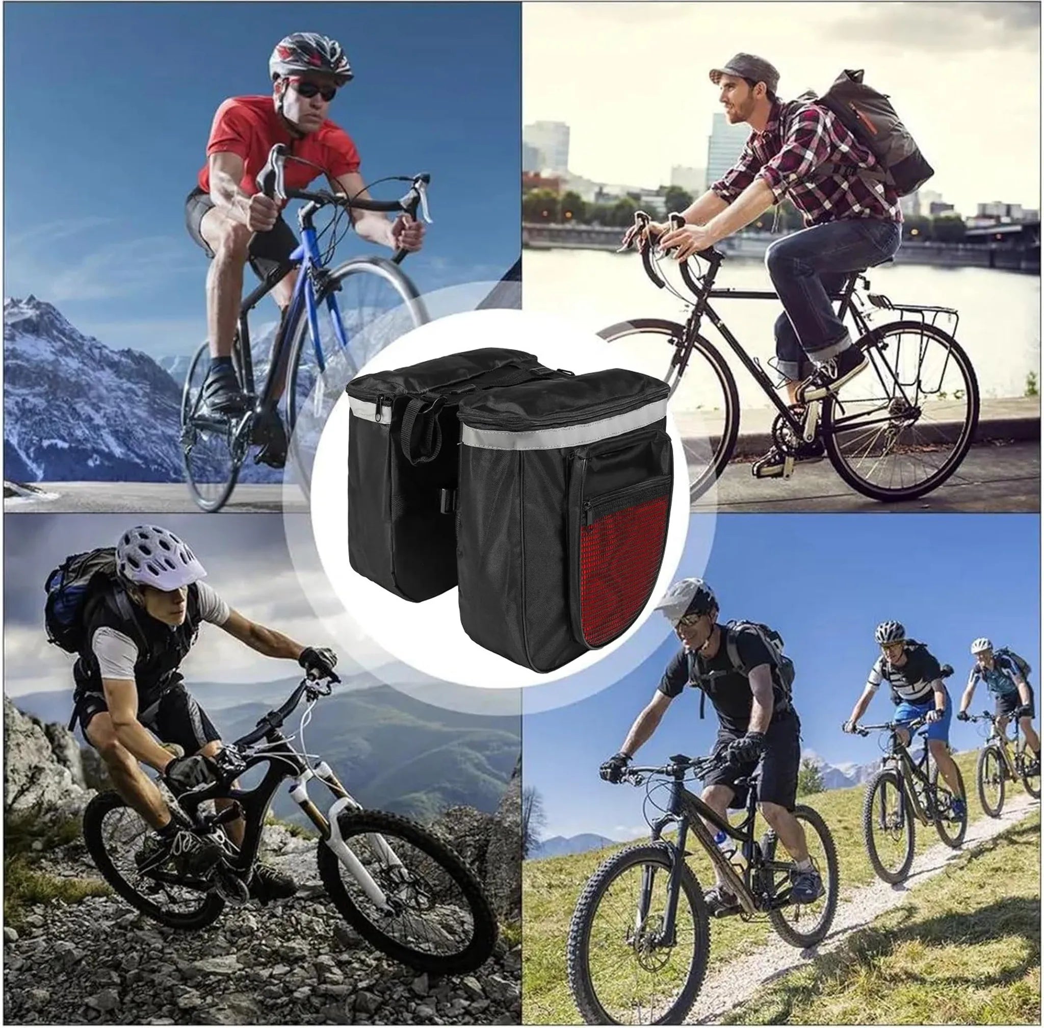 Doppel Fahrradtasche, Fahrradträgertasche, Fahrradträger 21 L